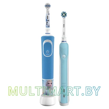 Комплект зубных щеток Oral-B Pro 1 Cross Action и Kids D16.513.1U + D100.410.2K (голубой)